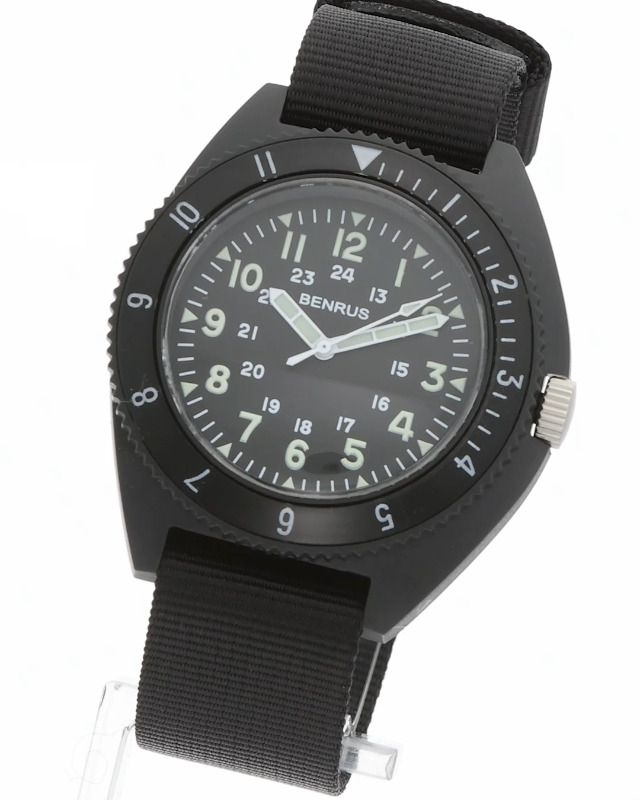 Amazon.co.jp: BENRUS'(ベンラス) メンズ腕時計 TYPE-III ブラック