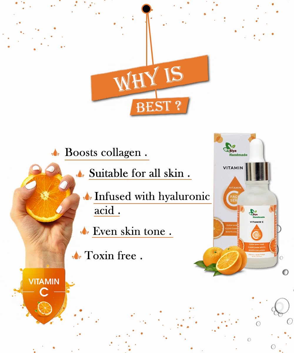 Siya handmade vitamin C face serum - Dark spots, hydrate, help remove your skin 30ml