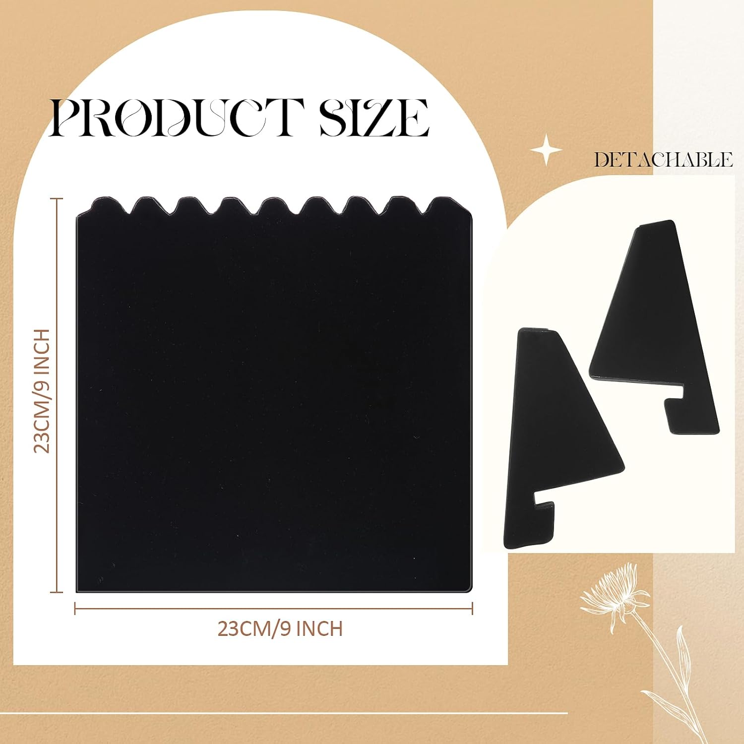 Tondiamo 2 Pcs 9 Inch Velvet Necklace Jewelry Display Stands Organizer Necklace Storage Holder for Home Shop Show (Black)
