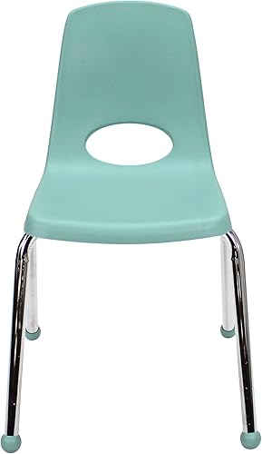 Miniatura 313 de Factory Direct Partners 10355-BL Silla escolar apilable de 10 pulgadas, asiento apilable para estudiantes con patas de acero cromado y rodamientos