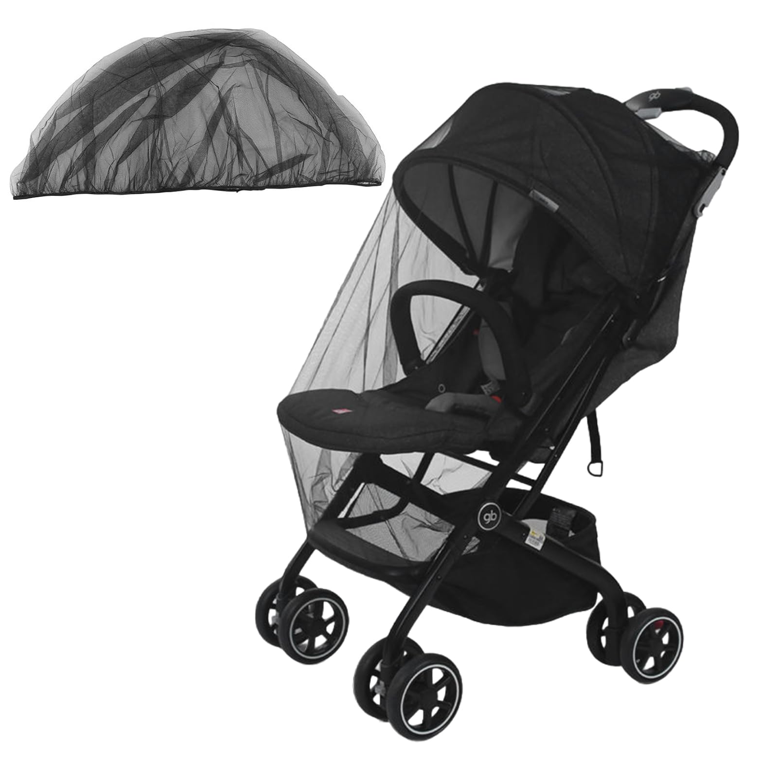 Mosquitera Carrito Bebe Universal, Mosquitero para Carros, Respirable Red Antimosquitos Bebe, Protección Insectos, Adecuado para La Mayoría de Cochecitos, Negro