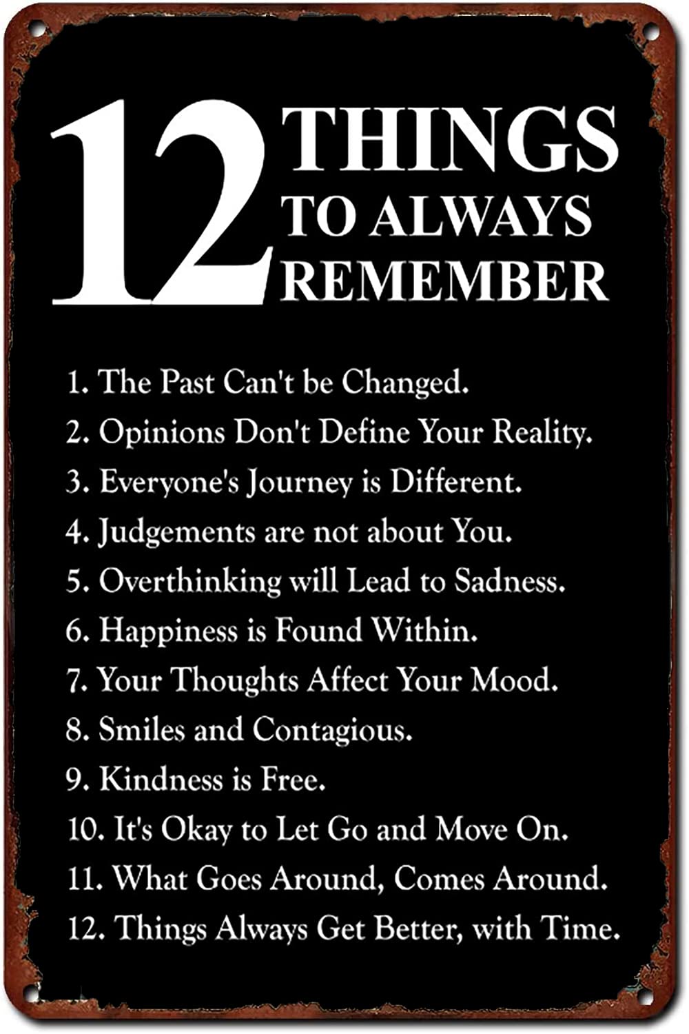Discipline Metal Tin Sign 12 Things to Always Remember Retro Poster Cafe Bar Gym Living Room Bathroom Kitchen Home Art Wall Decoration Plaque Gift 8x12 Inch