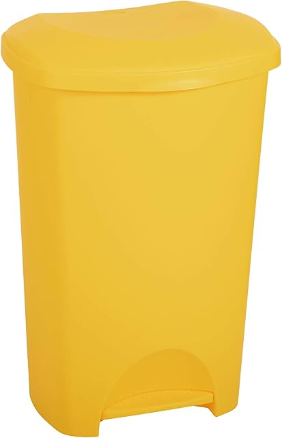 Addis 50 Litre Yellow Medical Clinical Recycling Commercial Utility Waste Trash Pedal Bin, Colour