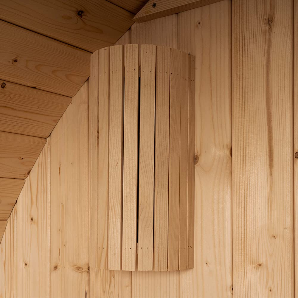 Home Deluxe - Sauna de Barril para Exteriores Lahti L - Dimensiones: anch. x Prof. x alt.: Aprox. 189 cm x 191 cm x 180 cm, Madera: Abeto - Incl. Calefactor de Sauna y Accesorios de Sauna I Sauna de