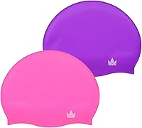 Vista 9 de The Friendly Swede Gorros de natación para mujeres y hombres, gorras de natación de silicona para cabello medio y largo; impermeables y mantienen