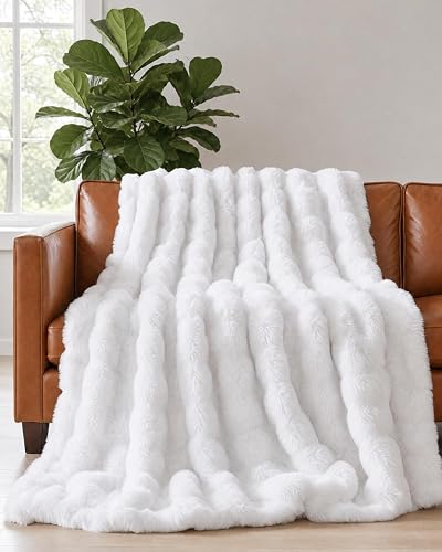 3D Fleece Bubble Blanket Throw Size - Rabbit Blanket -