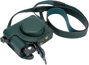 Rieibi ZV1 Case Vintage PU Lederen Camera Case voor Sony ZV1 ZV-1 DSLR Camera Case Beschermhoes met Riem, Koffie, Schoonheidstas