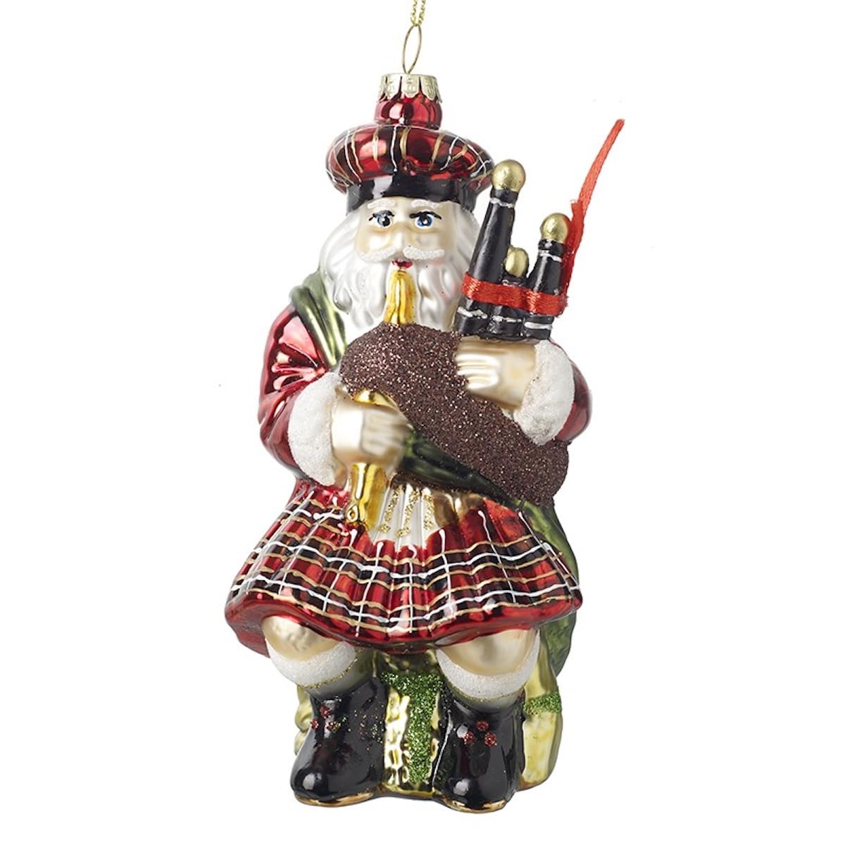 Heaven Sends Scottish Santa with Bagpipes Christmas Tree Hanging Ornament