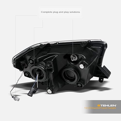 Miniatura 7 de Stehlen 642167819196 Compatible con 2007-2013 Toyota Tundra  2008-2017 Sequoia Faros de proyector cuádruple LED secuencial completo con señal ámbar