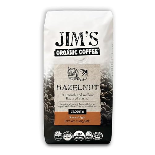 Jim’s Organic Coffee – Hazelnut, All Natural Flavored Blend –