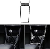 Vista 8 de 2 piezas de calcomanías suaves de fibra de carbono roja para interior del automóvil, consola central, panel de cambio de marchas, caja de puerto