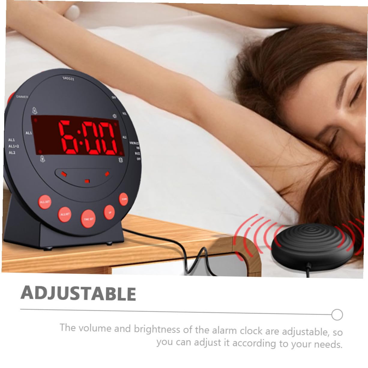 Digitaler Vibrationswecker mit Bettvibration für Gehörlose und Tiefschläfer