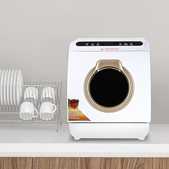 Countertop Dishwasher with 7L Built-in Water Tank Portable Dishwasher 5 Washing Programs 360° Dual Spray Mini Dishwasher for Apartments& RVs, 900W 110V