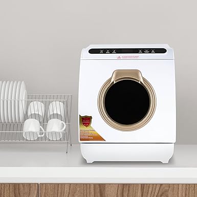 Countertop Dishwasher with 7L Built-in Water Tank Portable Dishwasher 5 Washing Programs 360° Dual Spray Mini Dishwasher for Apartments& RVs, 900W 110V