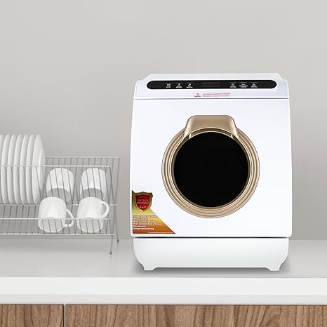 Countertop Dishwasher with 7L Built-in Water Tank Portable Dishwasher 5 Washing Programs 360° Dual Spray Mini Dishwasher for Apartments& RVs, 900W 110V