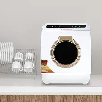 Countertop Dishwasher with 7L Built-in Water Tank Portable Dishwasher 5 Washing Programs 360° Dual Spray Mini Dishwasher for Apartments& RVs, 900W 110V