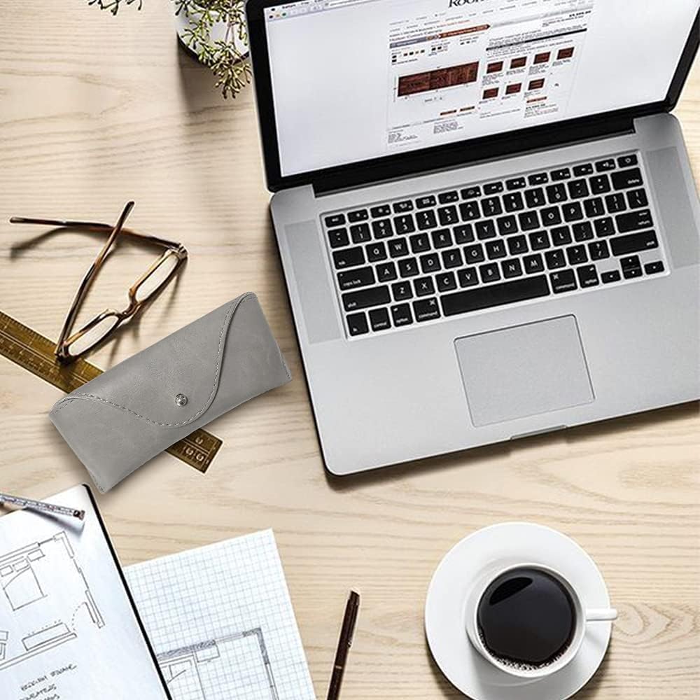 LogHog Portable Leather Glasses Case,Flexible Sunglasses Pouch Slim Case for Women Men Horizontal Eyeglass Case - Image 7