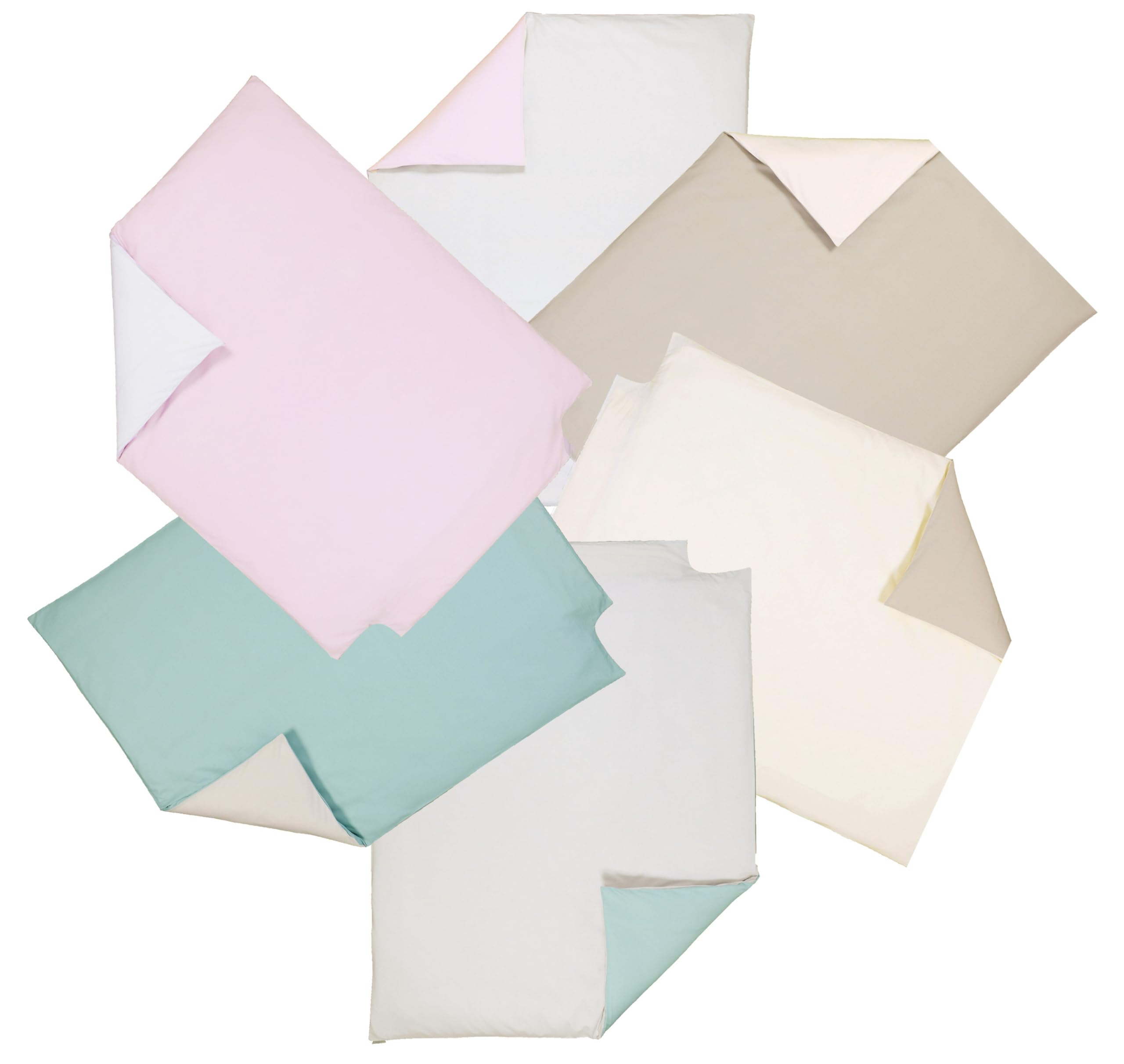 P'tit Basile - Housse de Couette 120x150 cm - 100% Coton Bio 57 Fils - pour lit bébé 60x120 ou 70x140 90x190 cm - Bicolore Gris et Turquoise - Toutes Saisons - Lavable Machine - Enfant, Fille, Garçon