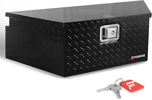 FORWODE Caja de lengua de remolque de 39 pulgadas, caja de herramientas de remolque de aluminio para caja de herramientas de almacenamiento, caja de