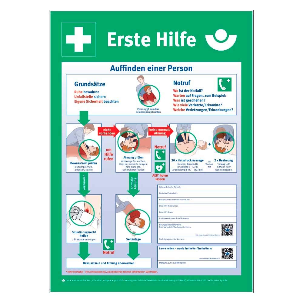 Holthaus Medical - Placa de primeros auxilios (56 x 40 cm, plástico), diseño con texto en alemán