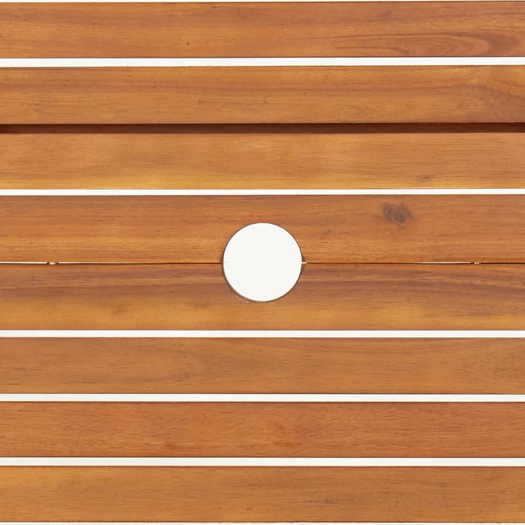 vidaXL Tavolo da Giardino Pieghevole Ø 90x75 cm Legno Massello Acacia
