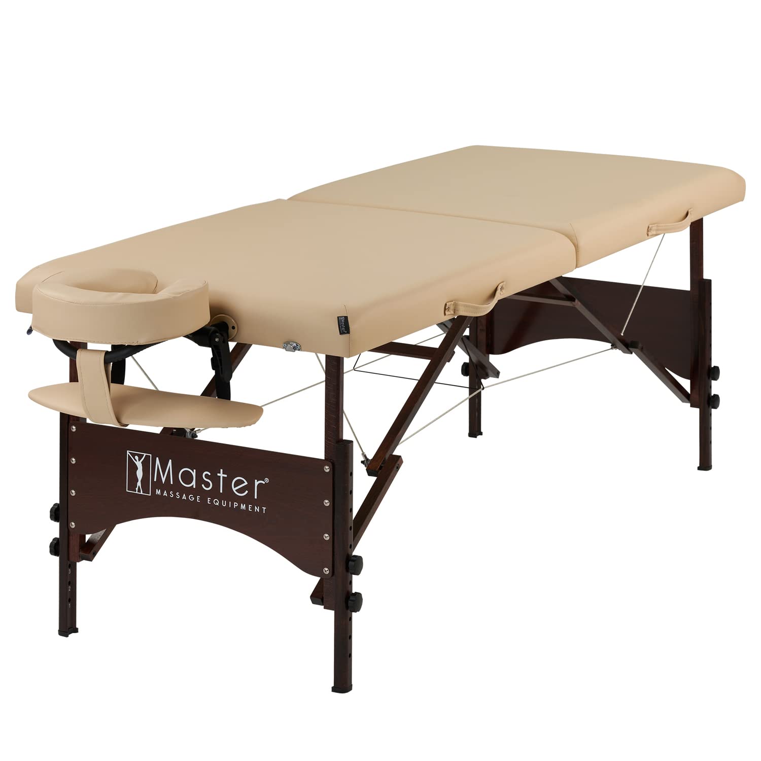 Master Massage Argo Table de Massage avec lumière, Bois Dur Durable, Cuir synthétique, Beige, 70 x 200 cm
