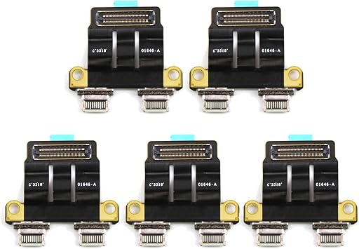 5PCS/Pack A2338 M1 M2 DC Power Jack Connector I/O USB-C Type C Board Charging Port Replacement for MacBook Pro Retina 13 inch 2020 2022 Year 923-05220