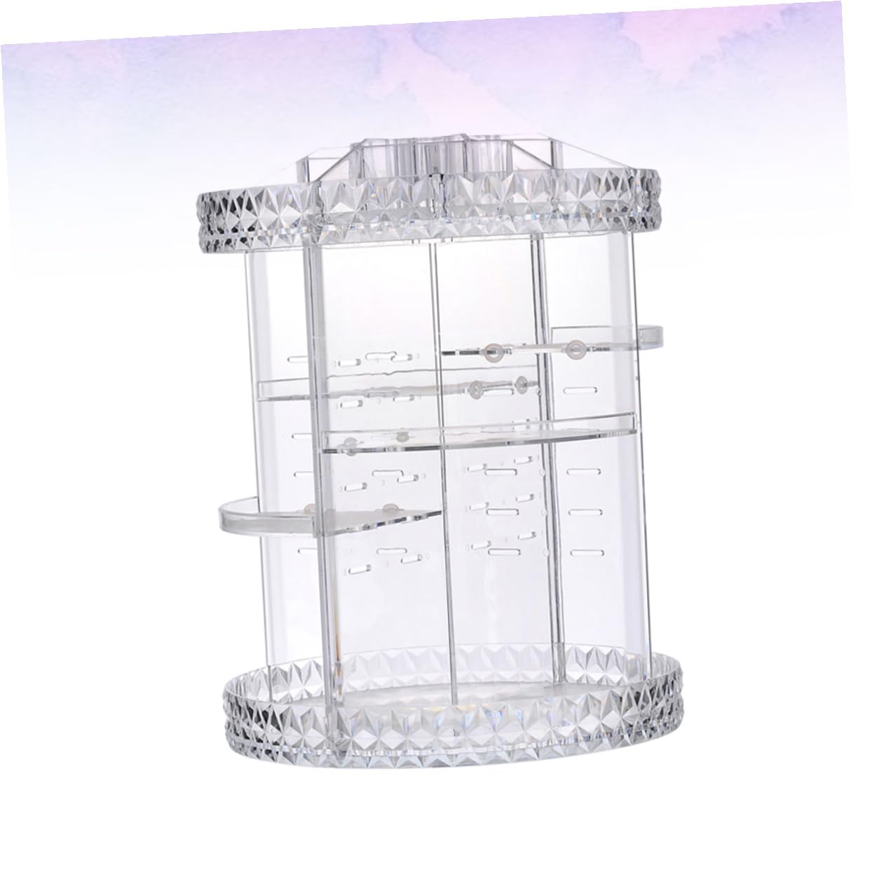 360grado Acrylic Cosmetic Storage Box Con Stand Rotante Gradi Organizer Per Make-up Con Design Diamante Per Vanity Bagno e Ufficio