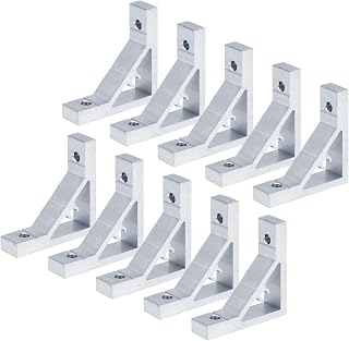 10 Pack 2020 Series Corner Bracket L Shaped Braces Aluminum Extrusion Profile Fastener, Right Angle Joint Connector for T Slot Aluminium Profile, 3D Printer Accessories Linear Rail Channel Bracket