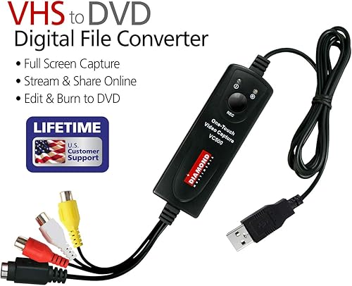 Miniatura 2 de Diamond Multimedia VC500 VHS de un toque a archivo digital convertidor de DVD con software fácil de usar convertir editar y guardar para Win7 Win8 y