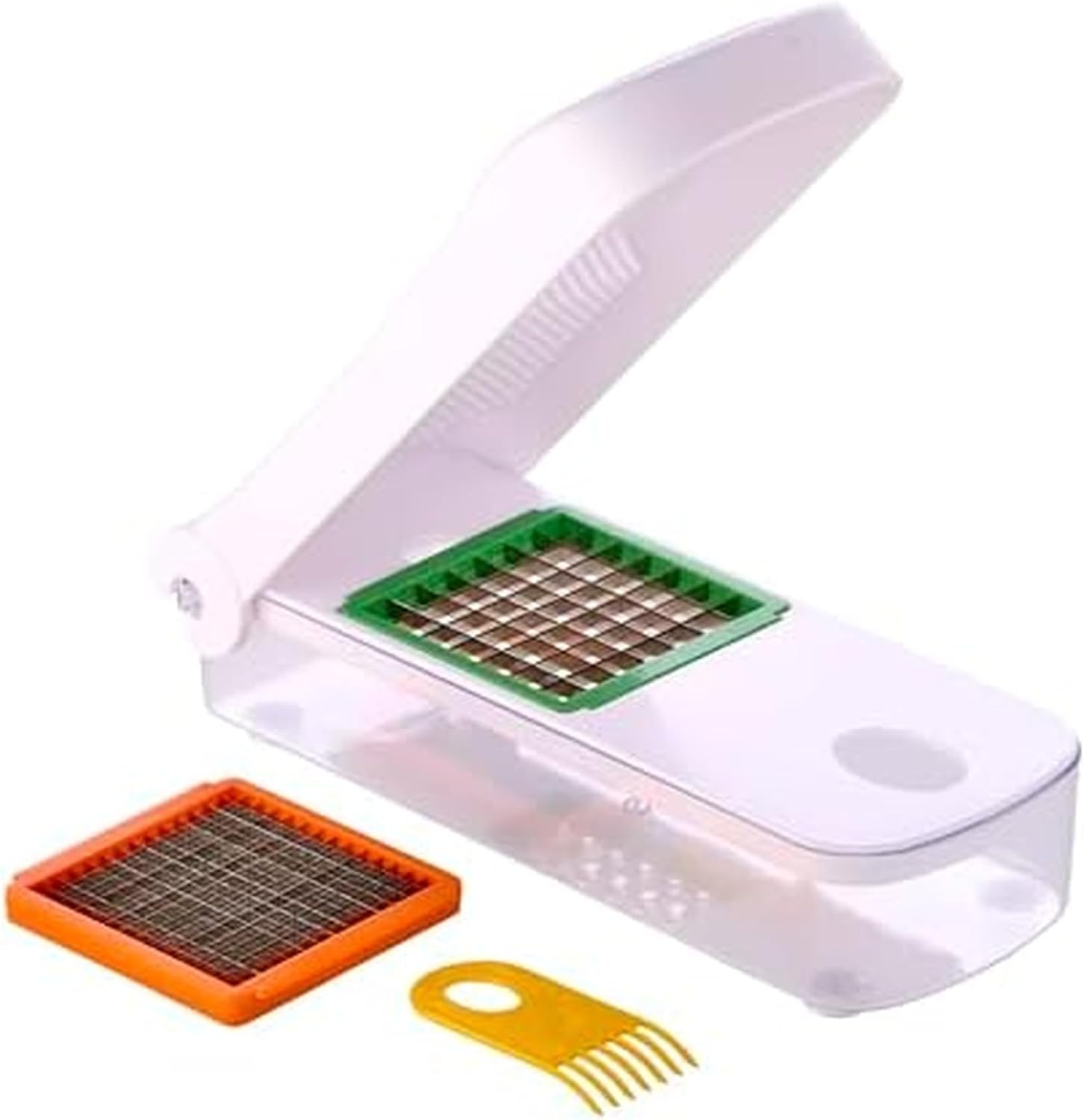 Farberware Professional Vegetable Chopper, 2 Blades For Slicing and Dicing Onions, Tomatoes, Potatoes And More, Meal Prep Made Easy