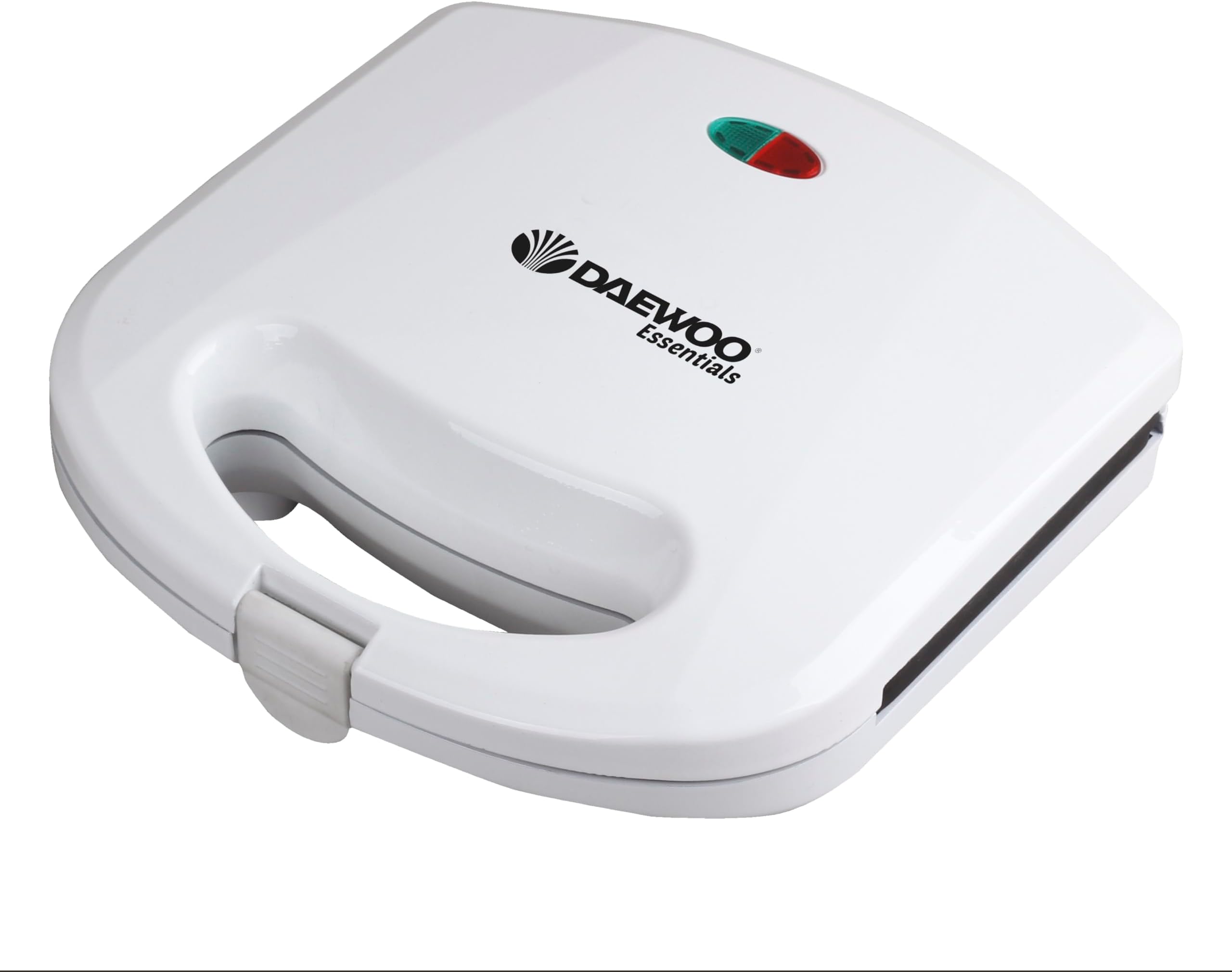 Essentials 2 Slice Sandwich Toaster Deep Fill, Non-stick Toasting Plates, Built In Handle With Locking Clip, Indicator Light, Non-slip Feet, Easy To Clean, Portable, Lightweight, Compact, White