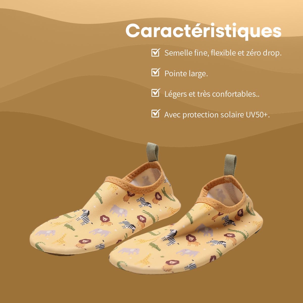 Chaussures Aquatiques pour Enfant | Chaussures de Plage Légères à Semelle Antidérapante en EVA, Faciles à Enfiler | Idéales pour Activités Nautiques