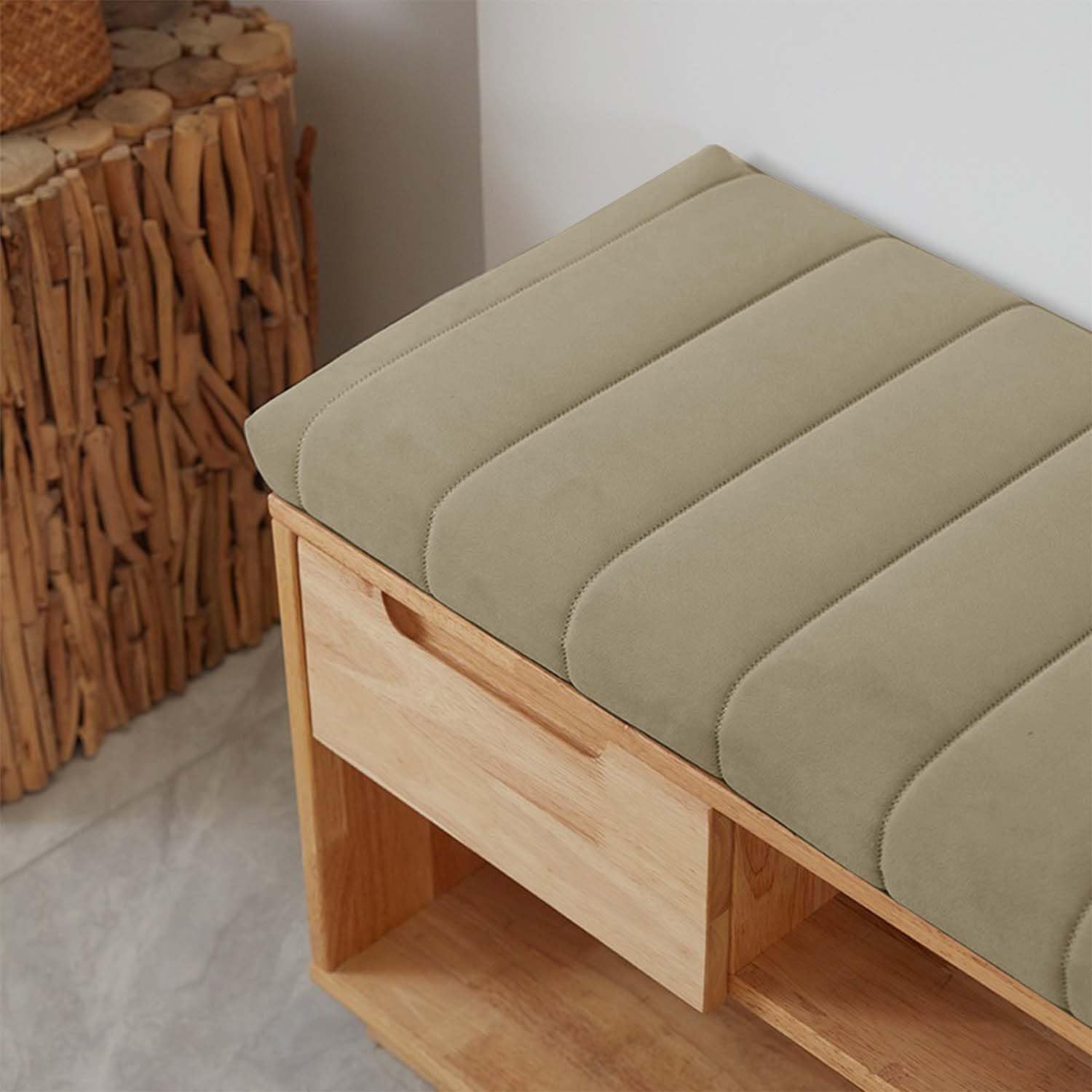 Coussin de banc antidérapant Cush d'une qualité supérieure pour canapé d'angle gris