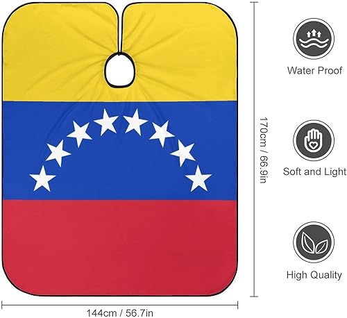 Miniatura 2 de Capa de peluquería con bandera de Venezuela para adultos, para peluquería en casa, peluquería