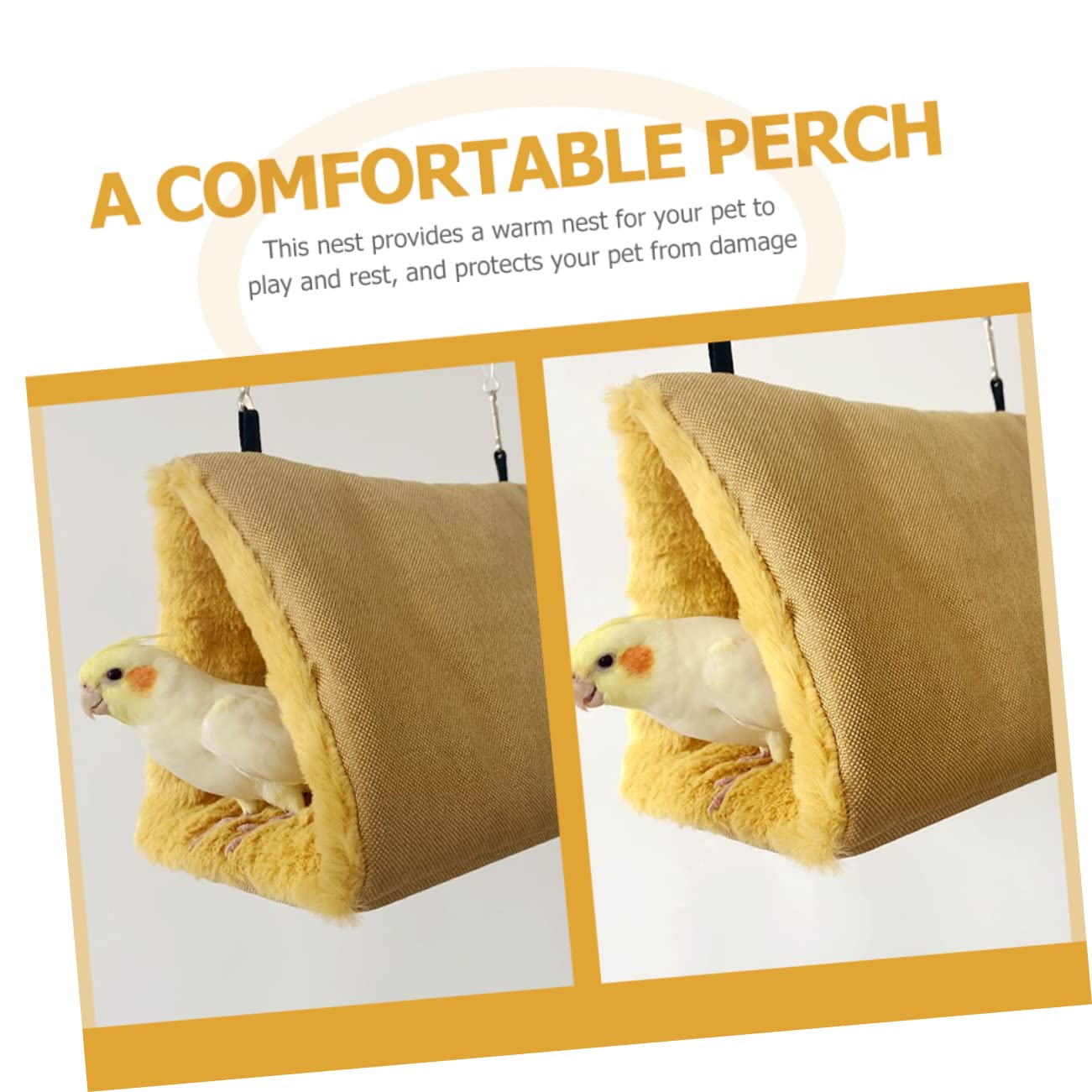 minkissy Hamaca de Loro de 5 Piezas Resistente al Desgaste, Nido de pájaros, hámster, Camas Colgantes, Hamaca de Juguete para Animales de Peluche, conejera de pájaros esponjosos, Nido de pájaros