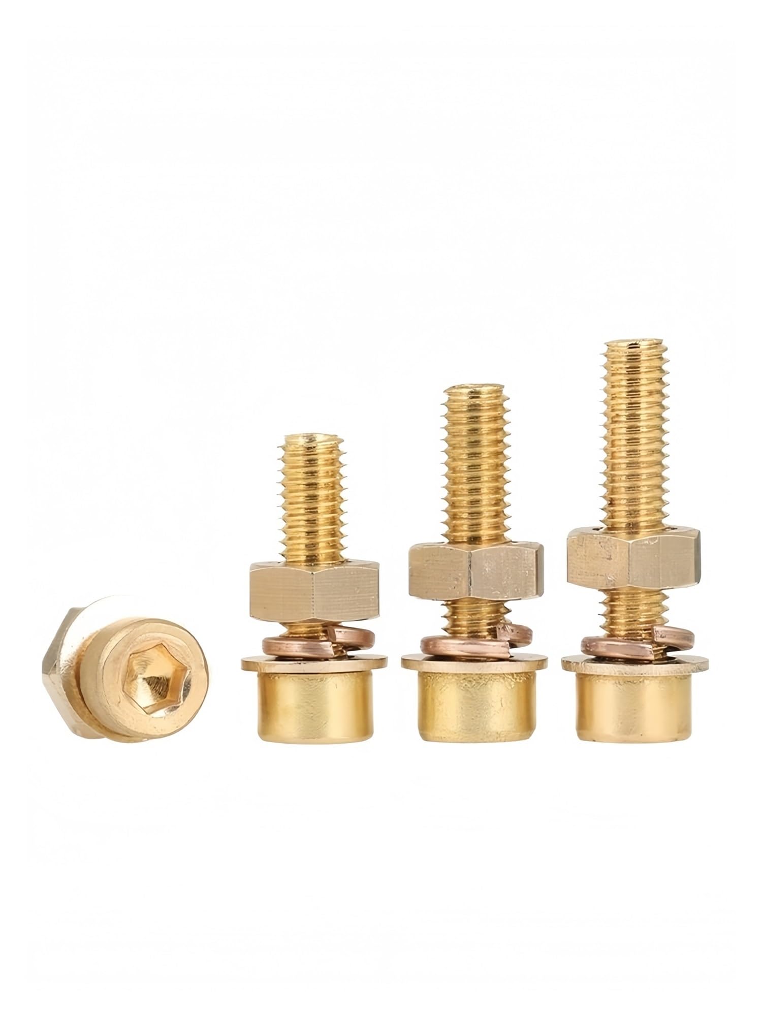 Reines Kupfer M3 M4 M5 M6 M8 M10 M12 Innensechskantschrauben, Schrauben, Unterlegscheiben, Muttern(M12x20mm 2sets)