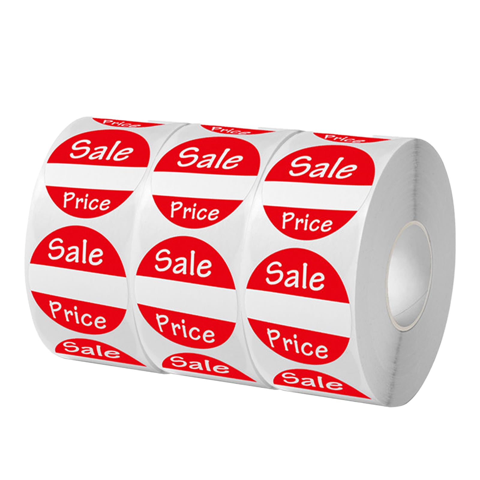 SEIWEI Sale Price Tags Round Labels Sale Price Label Red Adhesive Sale Discount Labels 500 Labels Per Roll for Retail Stores, Supermarkets, Malls(3 Roll)