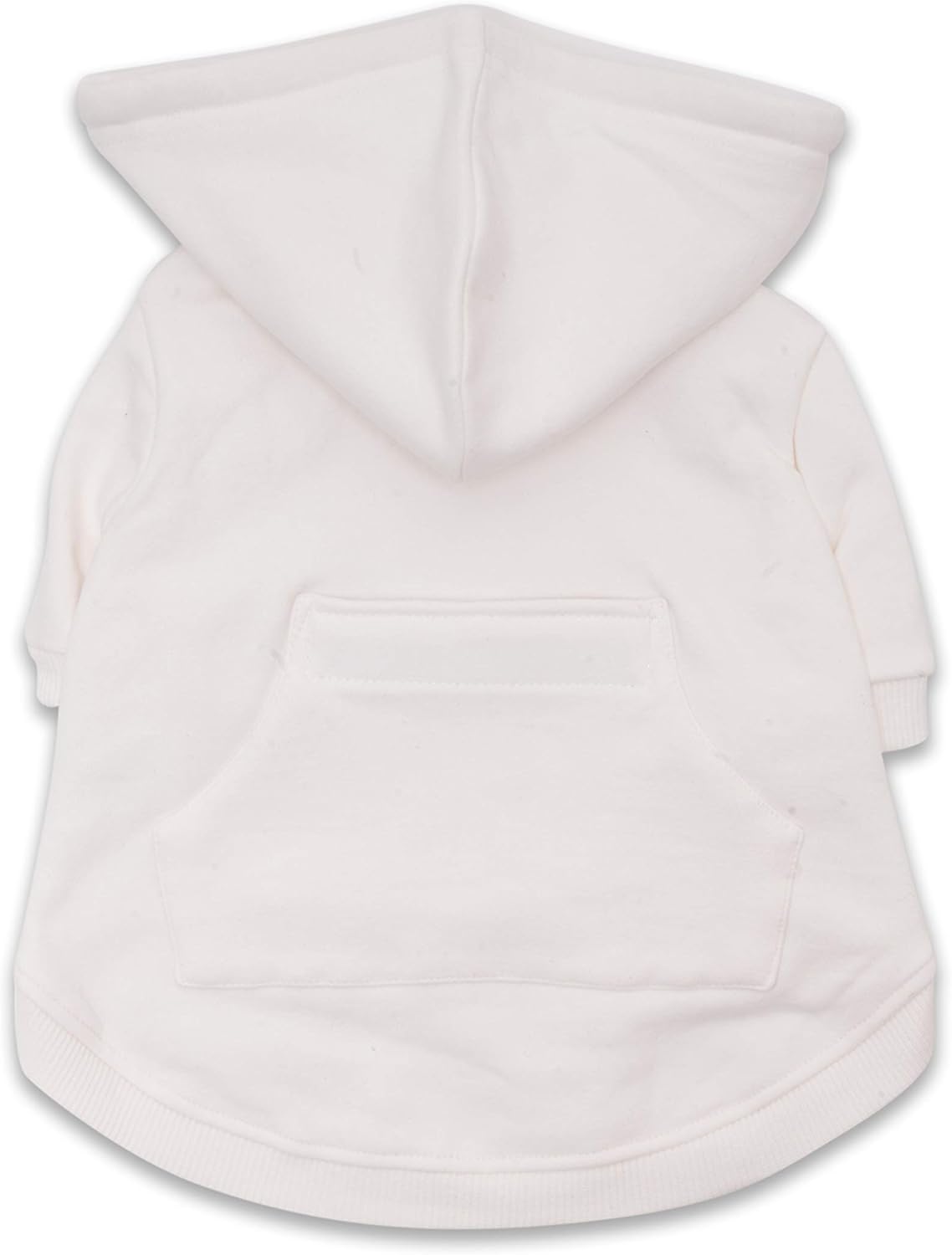 Zip Up Adventure Dog Hoodie with Hook & Loop Pockets and Adjustable Drawstring Hood - XXS to XXL - Multiple Colors - Comfortable & Versatile Dog Hoodies (White, XS)