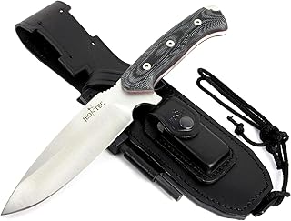 JEO-TEC Nº15 Bushcraft Survival Hunting Tactical Knife - BOHLER N690C Stainless Steel, Multi-positioned Leather Sheath, Sharpener Stone… - JEO-TEC