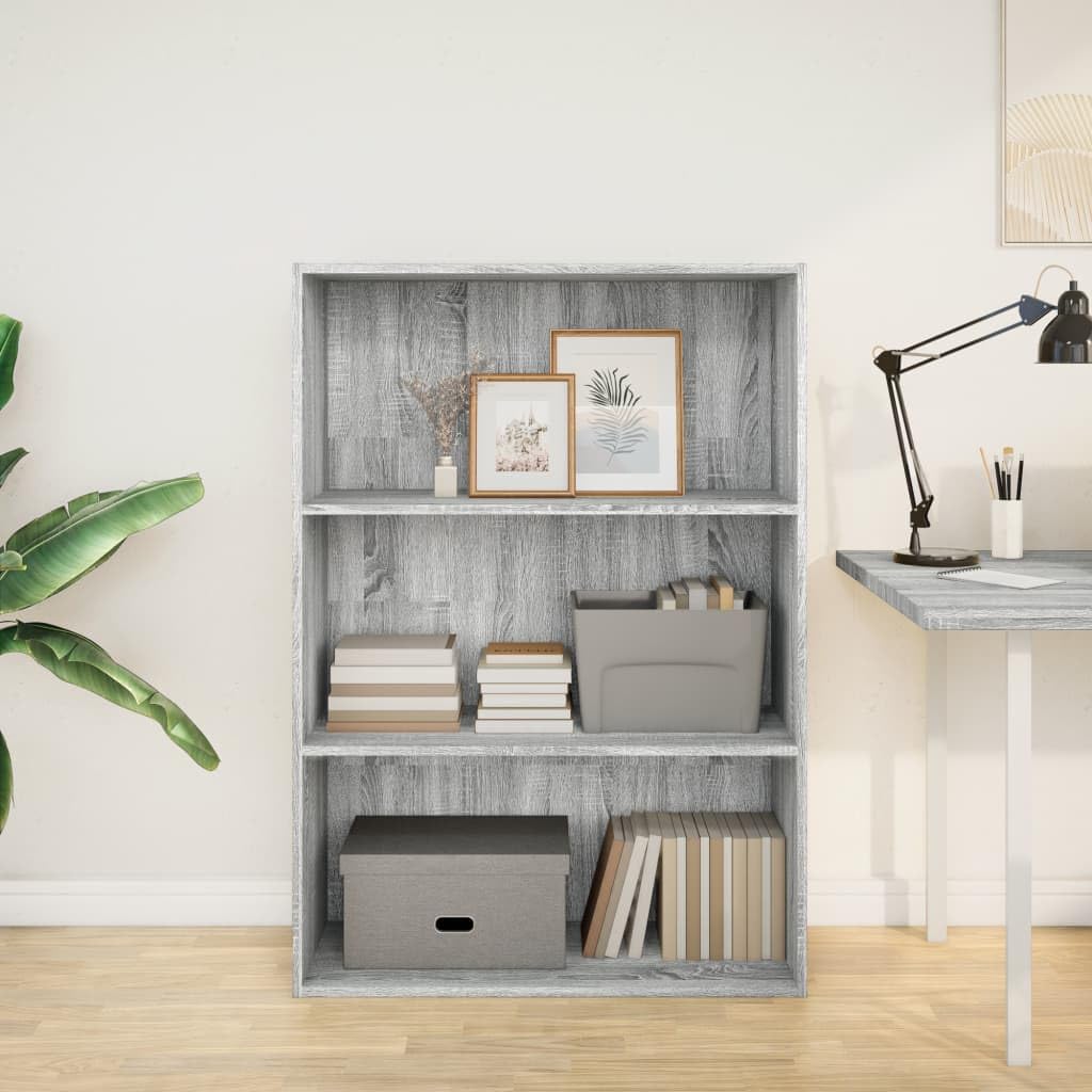 Regał na książki Sonoma szary, 80 x 30 x 114 cm, materiał drewnopochodny, regał stojący z otwartymi półkami, uniwersalny organizer Cube na książki, dekoracje, biuro, salon