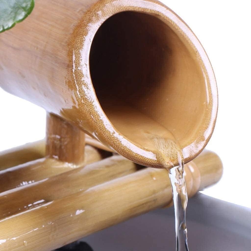 Tabletop fountain Bamboo Decorative Fountain Handmade Desktop Fountain for Yard Indoor and Outdoor Fountain Smooth Split-Resistant Bamboo to Create Your Own Zen Fountain Tabletop Fountains Desktop fou