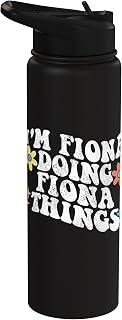 Retro Groovy Im FIONA Doing FIONA Things Funny Mother's Day Stainless Steel Insulated Water Bottle