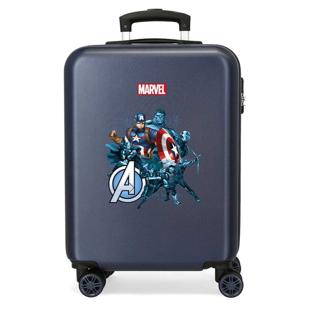 Marvel Joumma Avengers Legendary walizka kabinowa, niebieska, 38 x 55 x 20 cm, sztywna, ABS, boczne zapięcie szyfrowe, 35 l, 2 kg, 4 podwójne koła, bagaż, ręczna, niebieska, walizka kabinowa