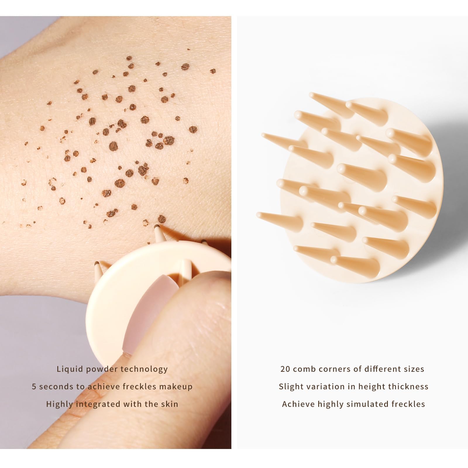 Penna Lentiggini,Lentiggini Finte,Look Naturale Con Punti Realistici, Timbro Per Lentiggini Finta, Impermeabile, Lunga Durata, Ideale Per Make-Up Creativo,Marrone Chiaro