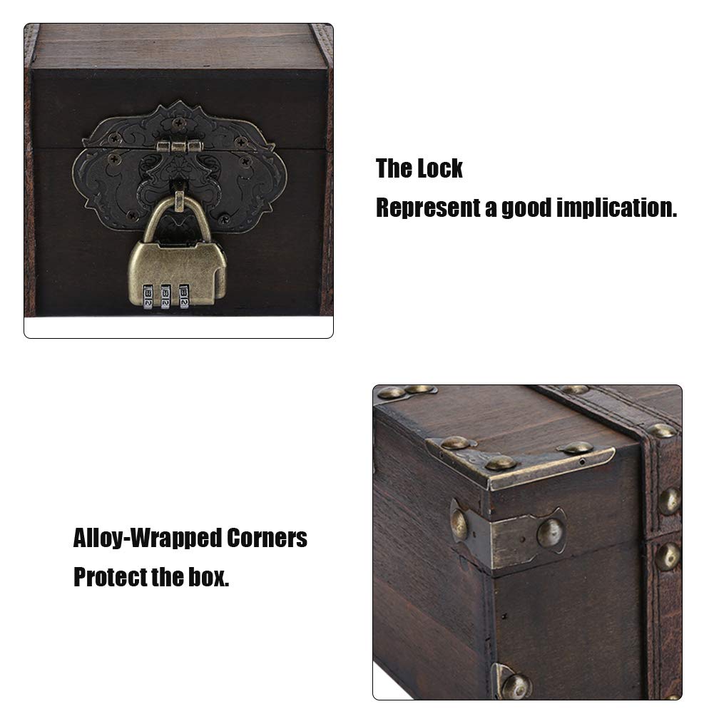 Scatola Per Gioielli Design Retrò Classico Fibbia Valigia Armadio In Legno - Foto 11