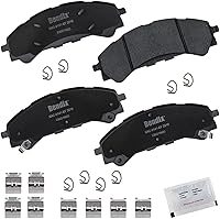 Vista 444 de Pastillas de Freno Delanteras Cerámicas Bendix Priority1 CFC430A para Modelos Selectos INFINITI G35, I30, Nissan 350Z, Altima, Juke, Maxima, Sentra