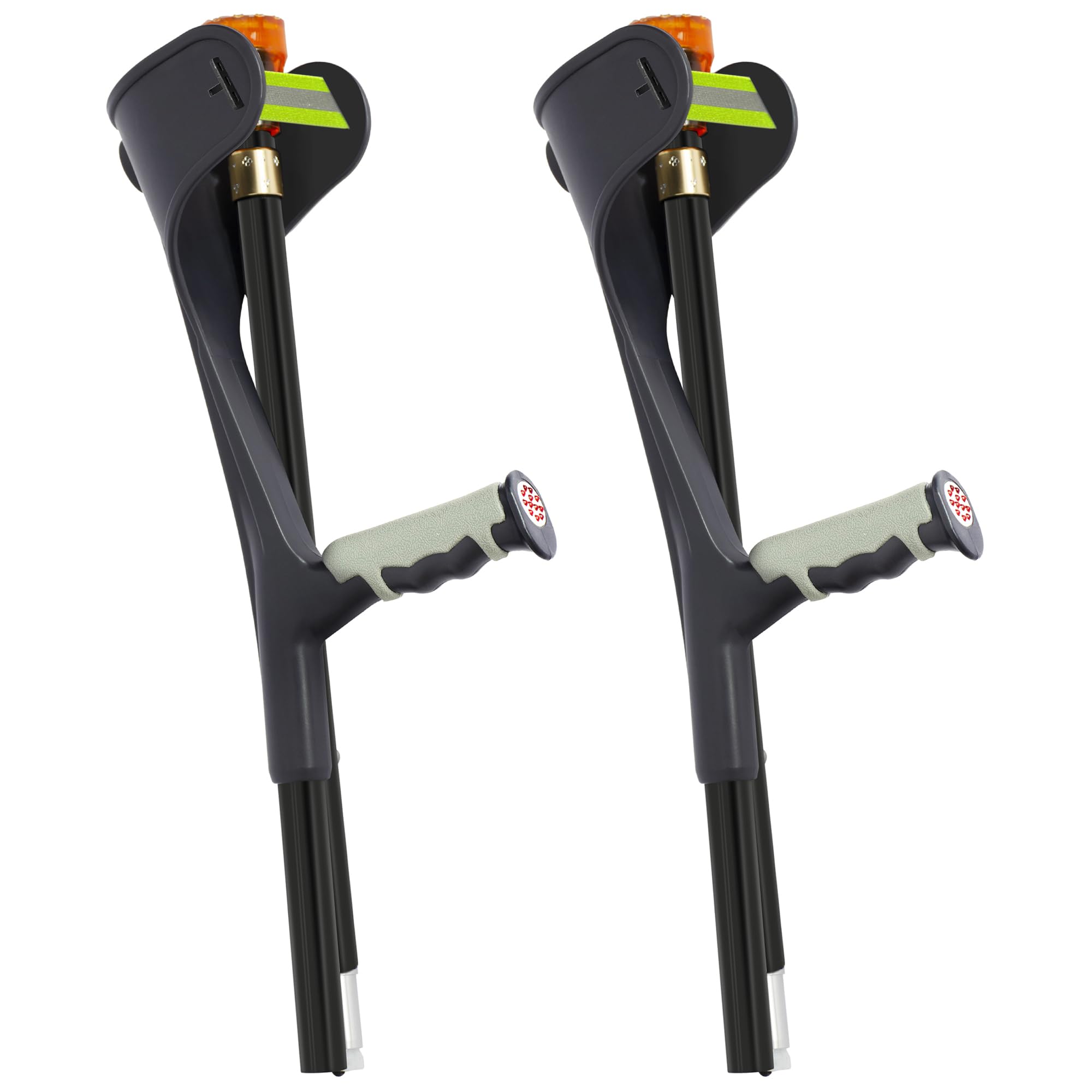 OUUTMEE Béquilles sous Aisselle Pliables, Charge Max 150KG, Noir | Lot de 2 Appui Axillaire Léger en Aluminium, Réglable en Hauteur, Charge Max 150KG, Pour Marche, Blessures et Rééducation