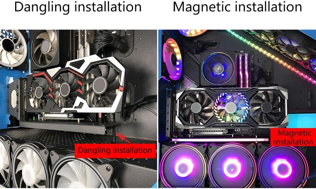 Vertically Graphics Card Bracket GPU LED Holder 5V/12V RGB Light Synchronization