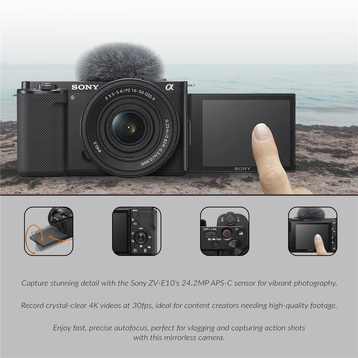 Amazon.com : Sony ZV-E10 Mirrorless Vlog Camera with 16-50mm Lens